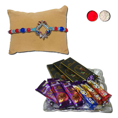 "RAKHIS -AD 4340 A (Single Rakhi), Choco Thali - code RC02 - Click here to View more details about this Product